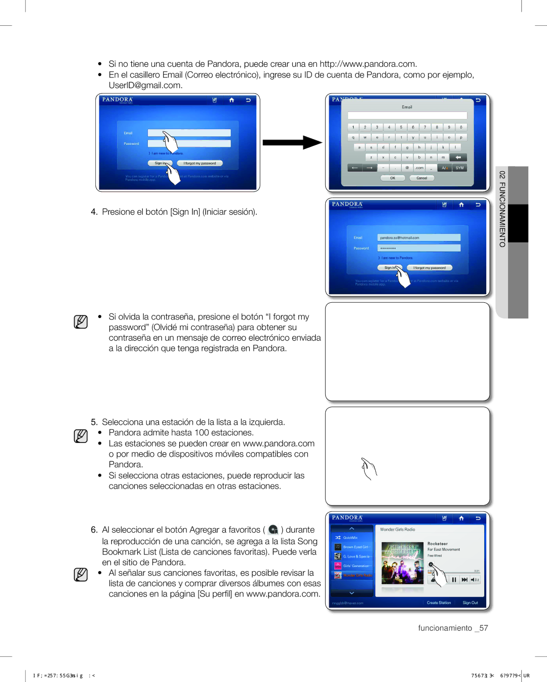 Samsung RSG309AARS user manual Funcionamiento 