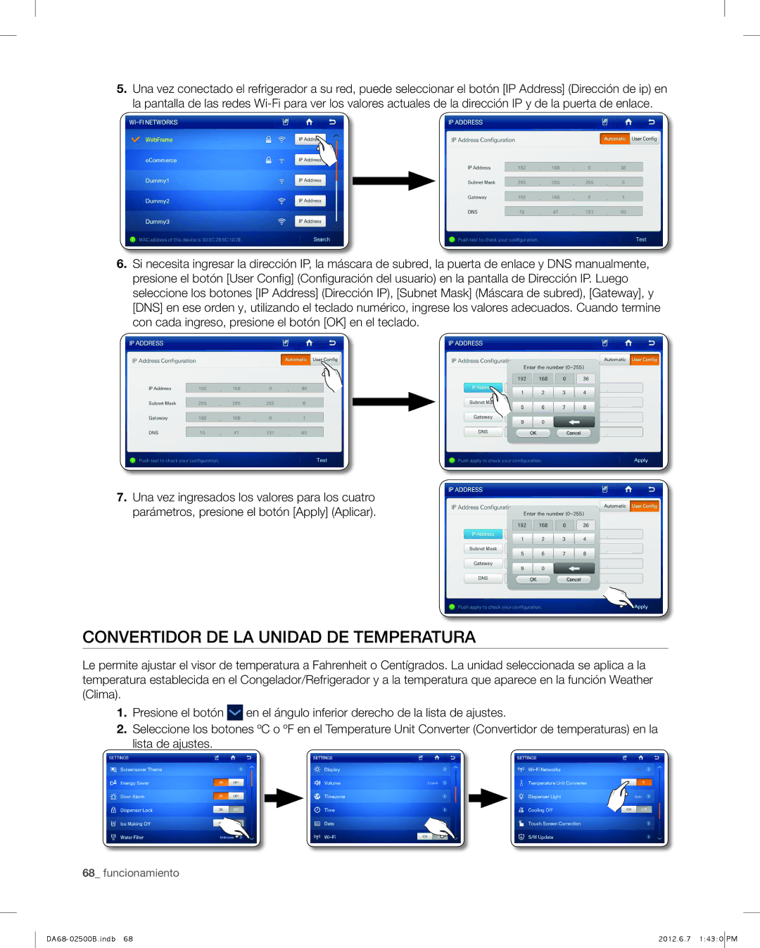 Samsung RSG309AARS user manual Convertidor de la unidad de temperatura 