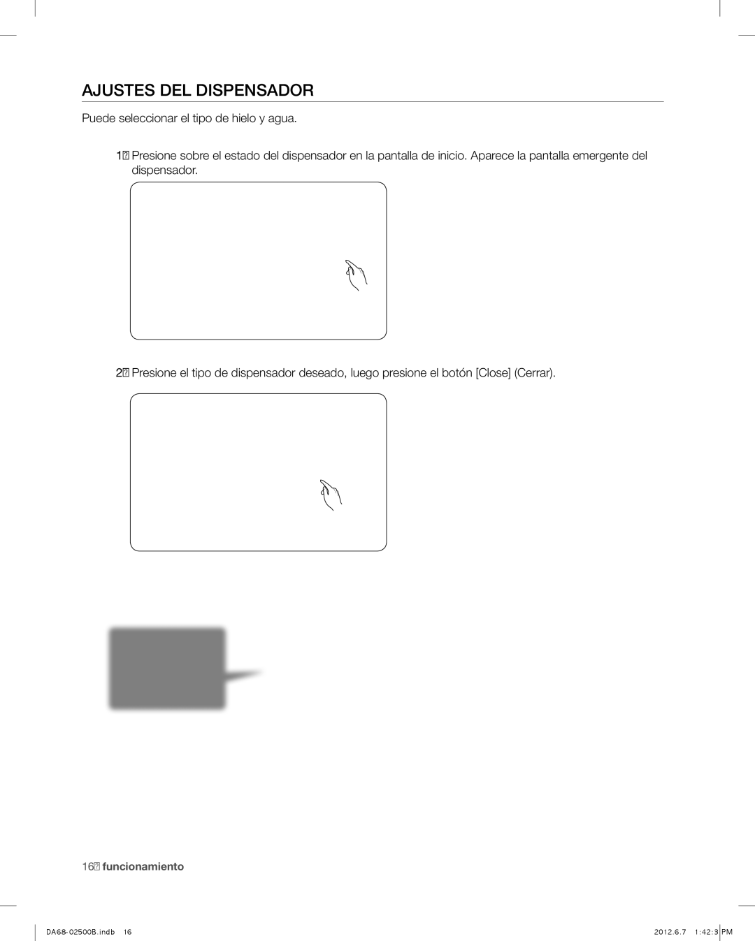 Samsung RSG309AARS user manual Ajustes del dispensador 