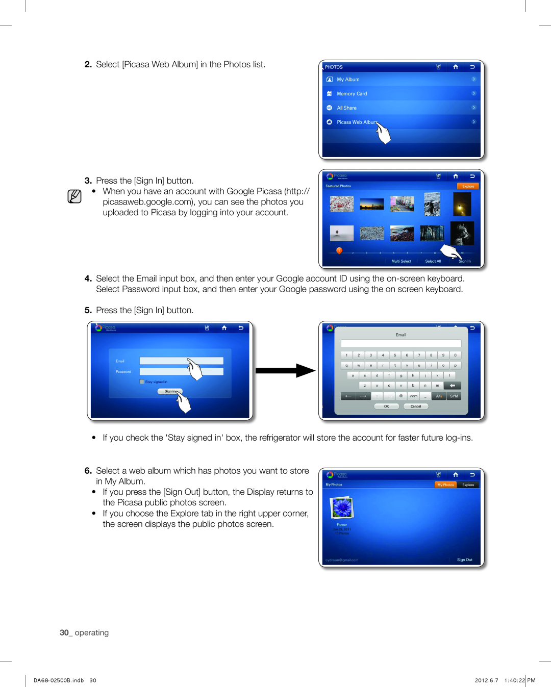 Samsung RSG309AARS user manual operating 
