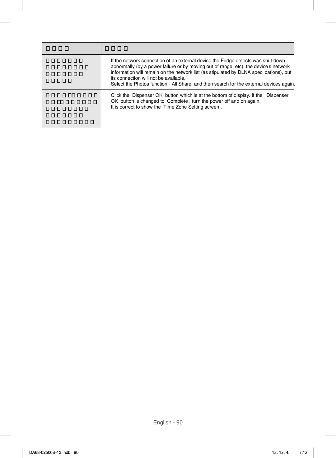 Samsung RSG309AARS/XAA manual Can’t connect 