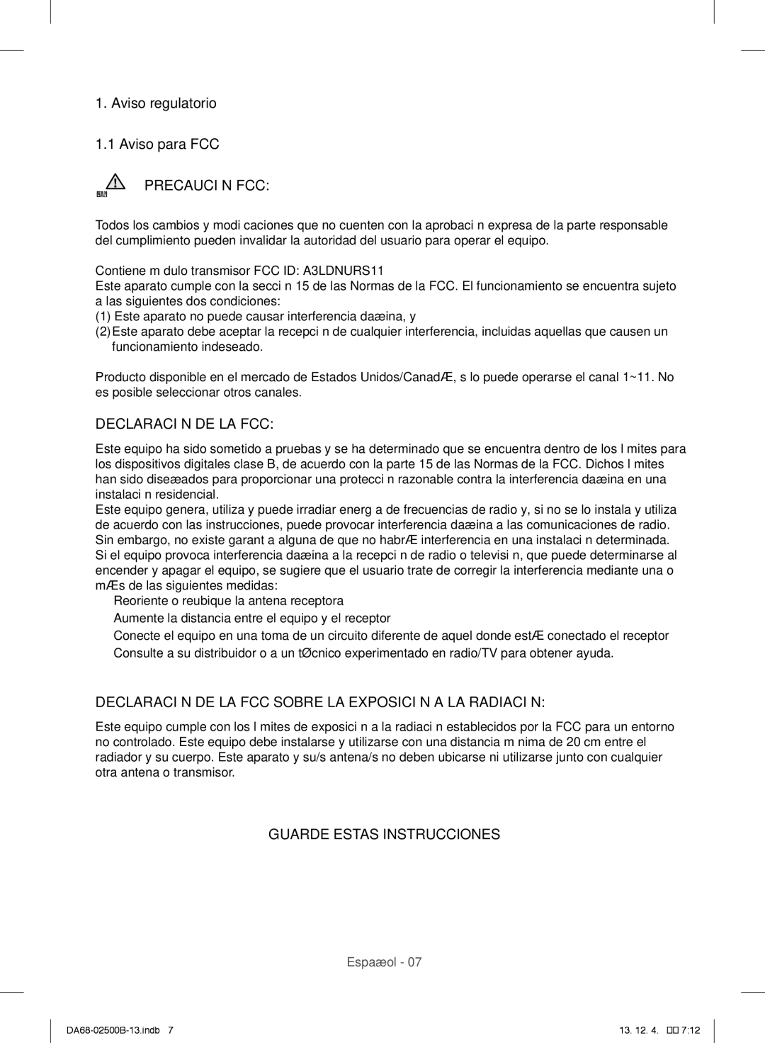 Samsung RSG309AARS/XAA manual Guarde Estas Instrucciones 