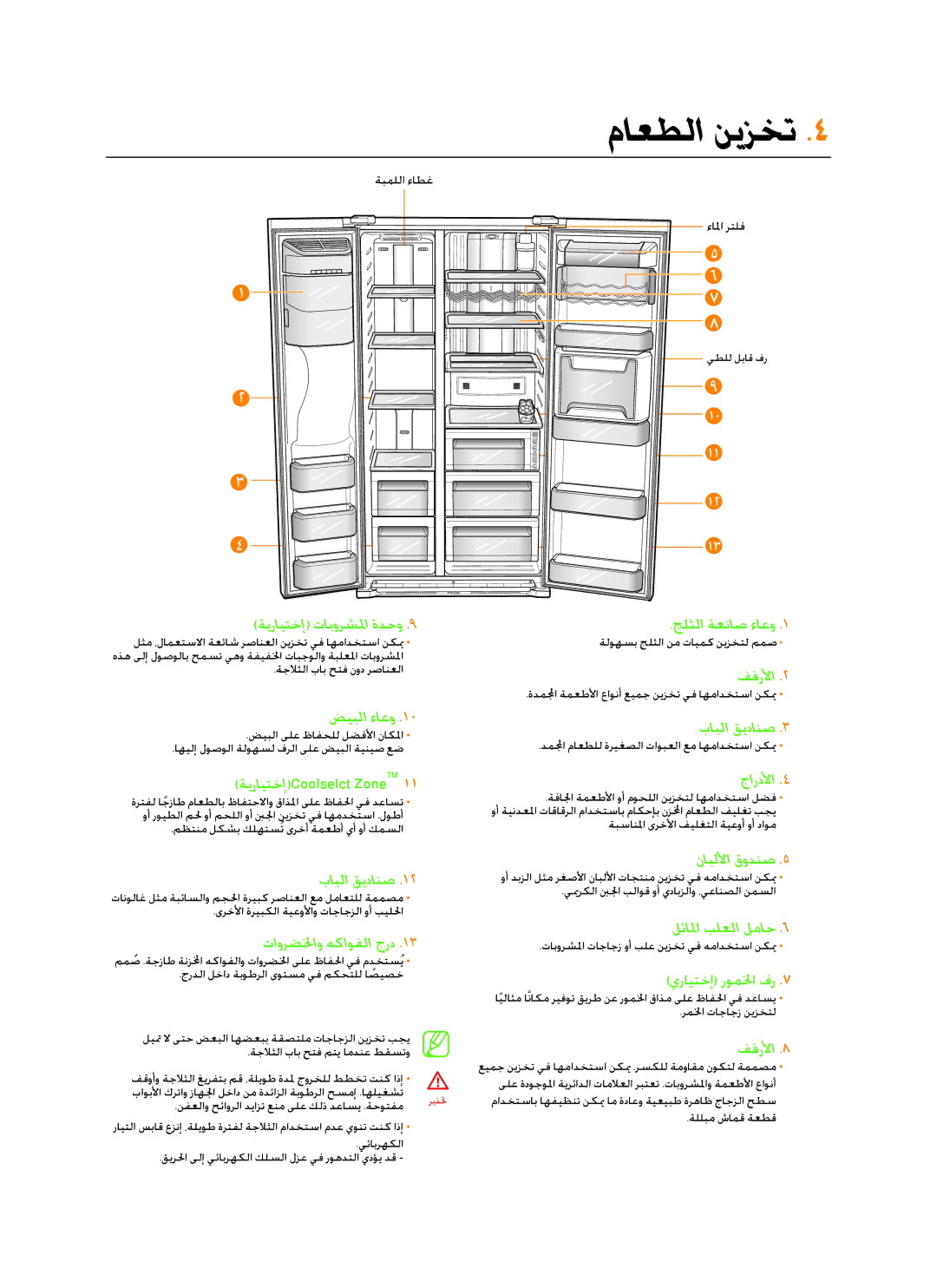 Samsung RSG5FUPS1/MTR, RSG5FUTS1/JUM, RSG5FUPS1/ZAM, RSG5FUPN1/XSG, RSG5FUPS1/ATC, RSG5FUPS1/JUM manual ماعطلا نيزخت 