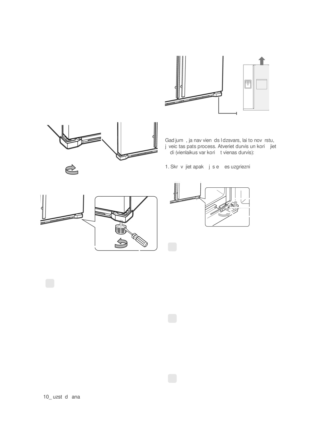 Samsung RSG5FURS1/BWT, RSG5FUMH1/BWT manual Nelielu Koriģēšanas Darbu Veikšana Durvīm 