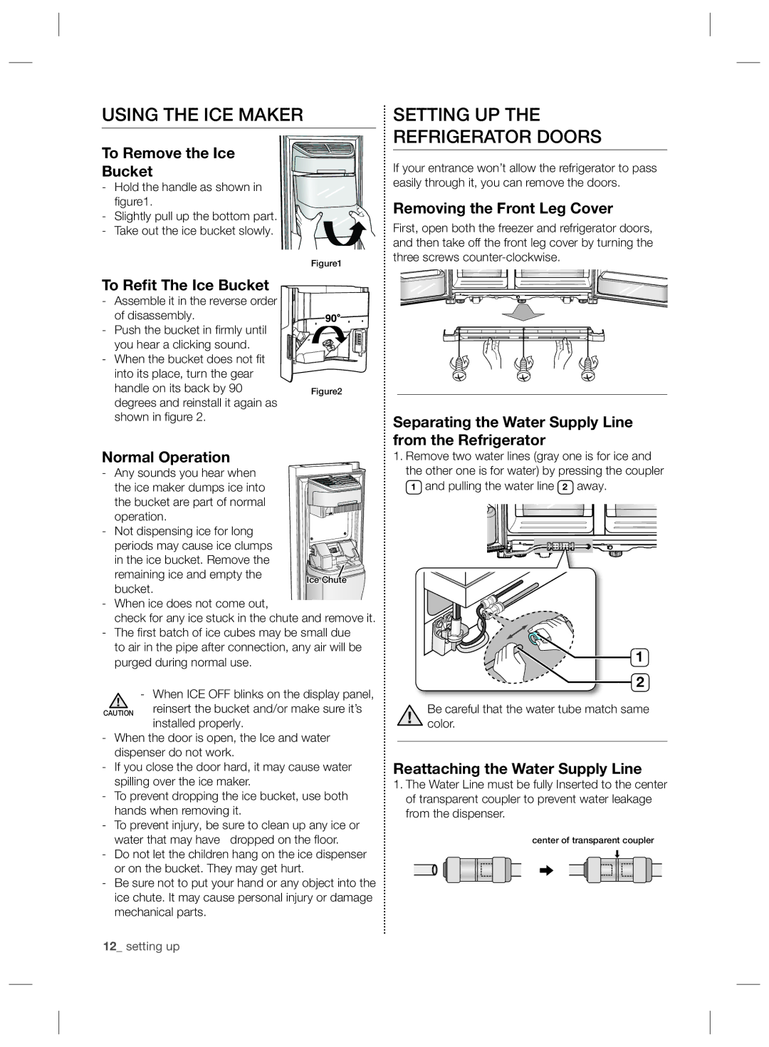 Samsung RSG5PCRS1/XEF, RSG5PCRS1/XEO, RSG5FURS1/ANU, RSG5PURS1/EUR, RSG5PURS1/XEF, RSG5FURS1/EUR manual Using the ICE Maker 