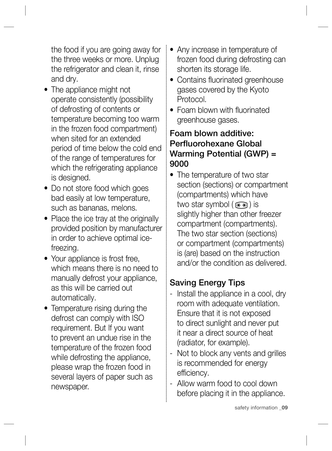 Samsung RSG5PCRS1/XEO, RSG5FURS1/ANU, RSG5PURS1/EUR, RSG5PCRS1/XEF, RSG5PURS1/XEF manual Saving Energy Tips, Efﬁ ciency 