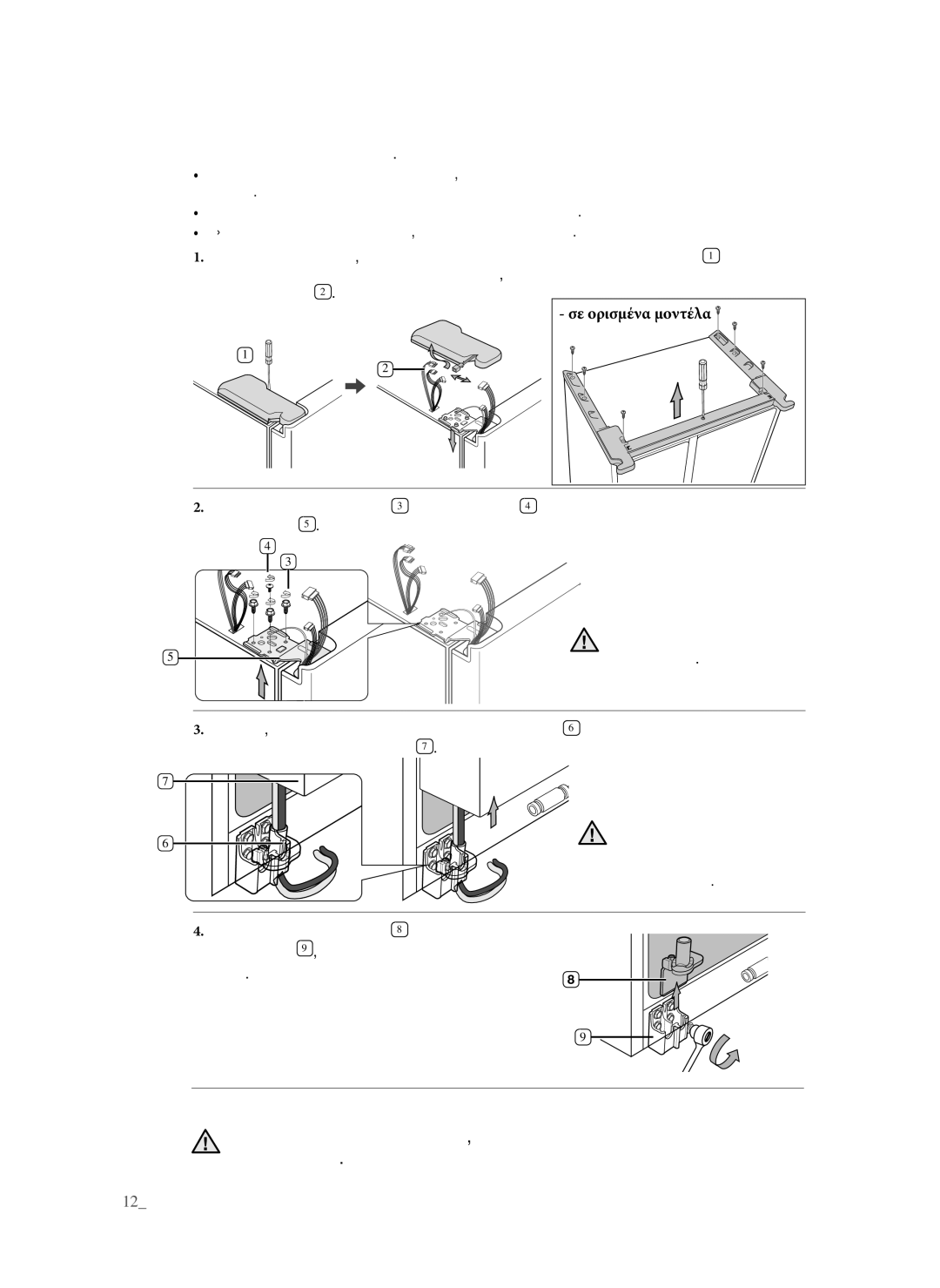 Samsung RSG5PURS1/EUR, RSG5FURS1/EUR manual Αφαίρεση της πόρτας του καταψύκτη, Επανατοποθέτηση των πορτών του καταψύκτη 