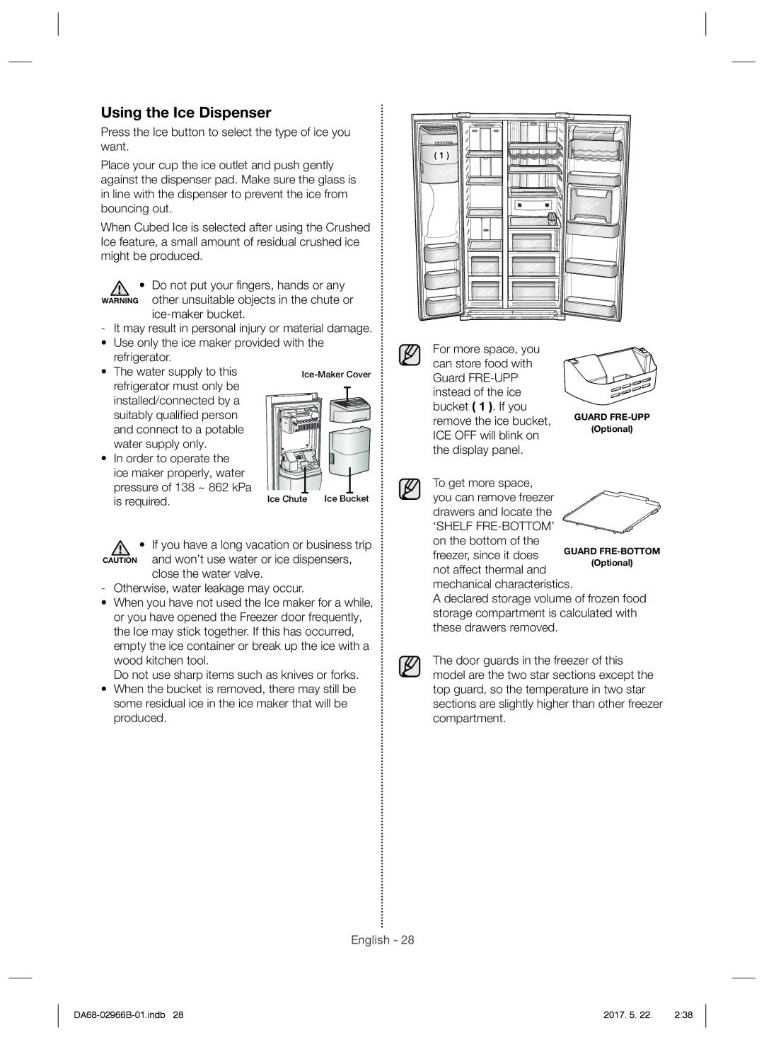 Samsung RSG5PUSL1/SML manual Using the Ice Dispenser 