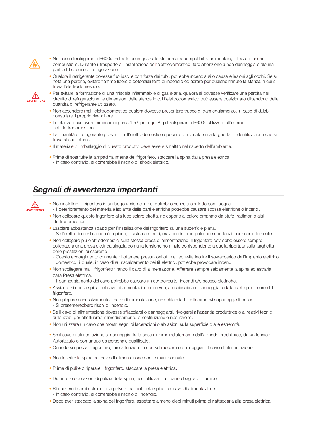 Samsung RSG5UUPN1/XES, RSG5UCRS1/XES, RSG5PURS1/XEF Segnali di avvertenza importanti, Quantità di refrigerante utilizzato 