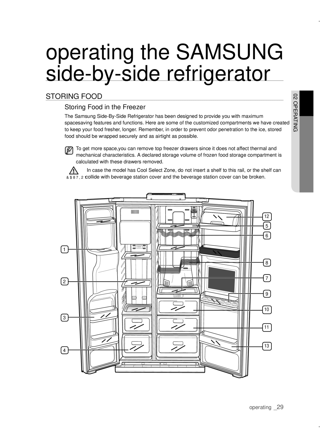 Samsung RSH1ZTPE1/XAG, RSH1FBPE1/XAG manual Storing fooD, Storing Food in the Freezer 