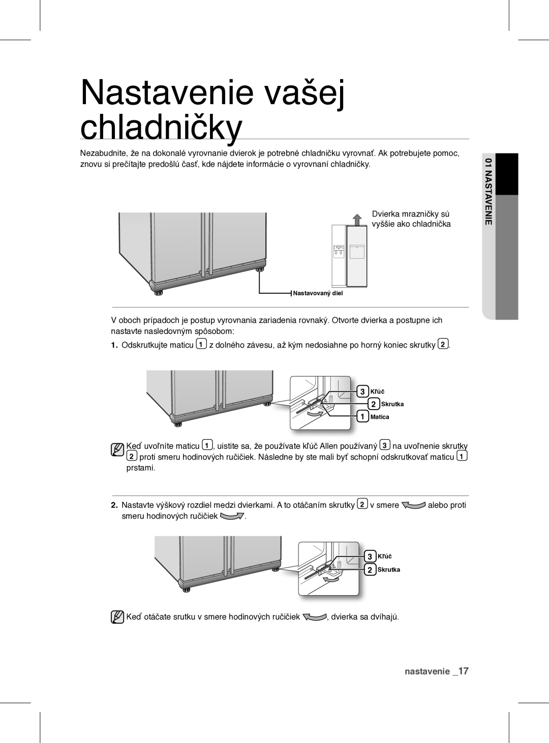 Samsung RSH1FEIS1/XEH manual Smeru hodinových ručičiek 