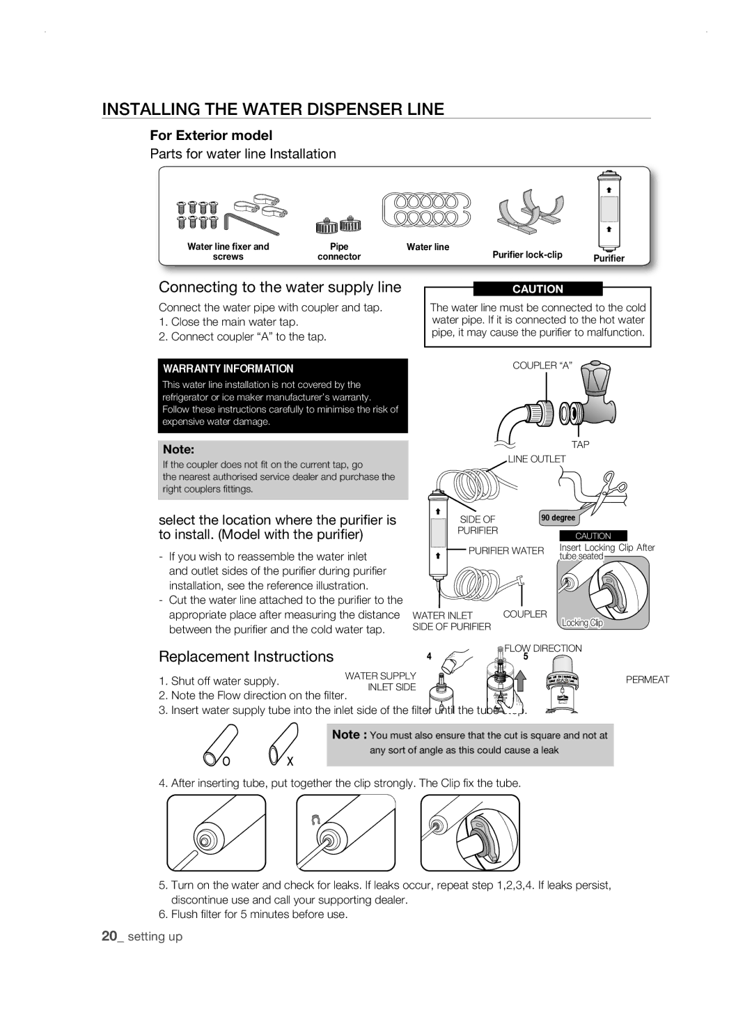 Samsung RSH1FLMR1/ZAM, RSH1FLMR1/CHA, RSH3FTPE1/MTR, RSH1FLMR1/TAC manual Replacement Instructions, For Exterior model 