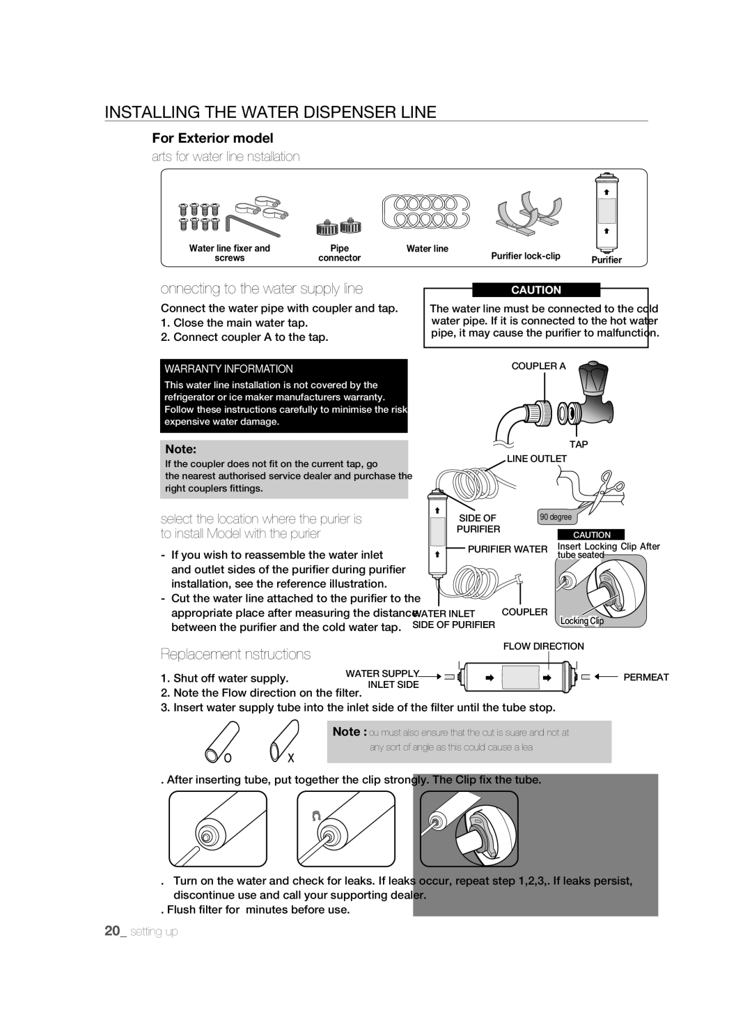 Samsung RSH1FTBP1/FAL, RSH1KLBG1/XSS, RSH1FTBP1/BUL, RSH1FTBP1/BWT manual Replacement Instructions, For Exterior model 