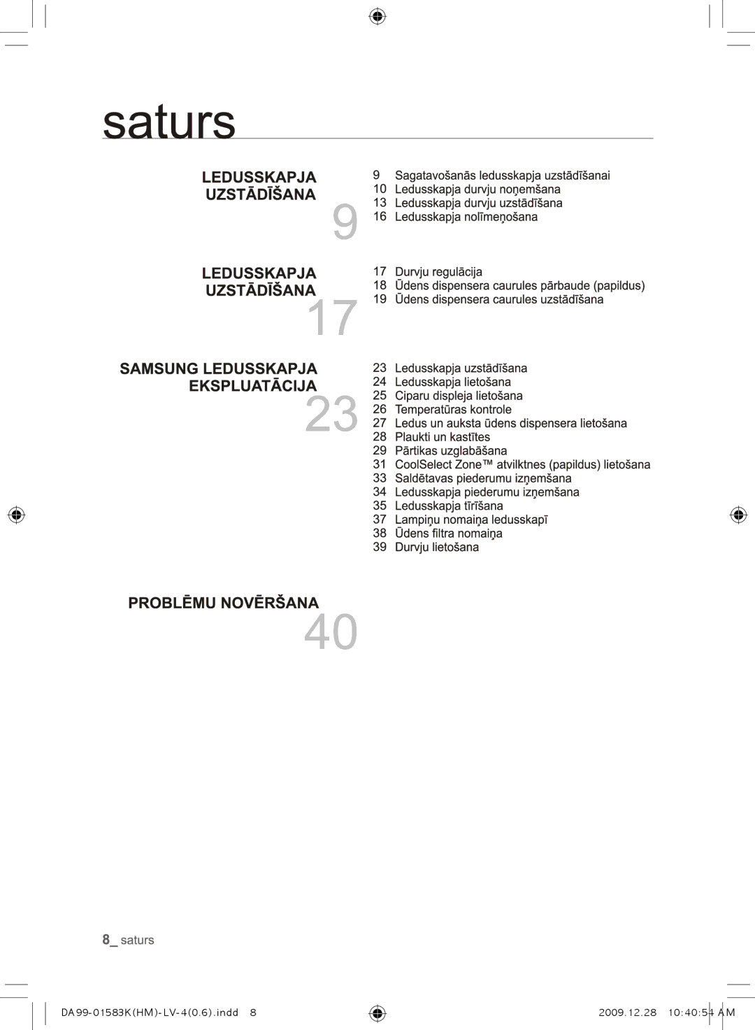 Samsung RSH1KEIS1/BWT, RSH1FTRS1/BWT, RSH1FTIS1/BWT, RSH1FTBP1/BWT manual DA99-01583KHM-LV-40.6.indd 2009.12.28 104054 AM 