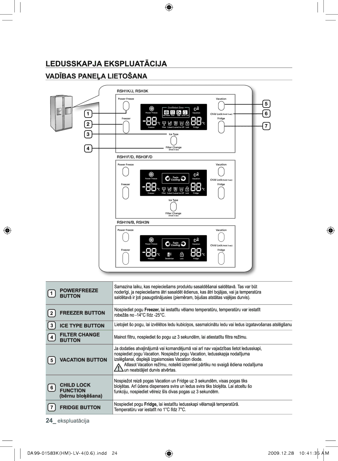 Samsung RSH1FTRS1/BWT, RSH1FTIS1/BWT, RSH1FTBP1/BWT, RS21HNTRS1/BWT manual DA99-01583KHM-LV-40.6.indd 2009.12.28 104135 AM 