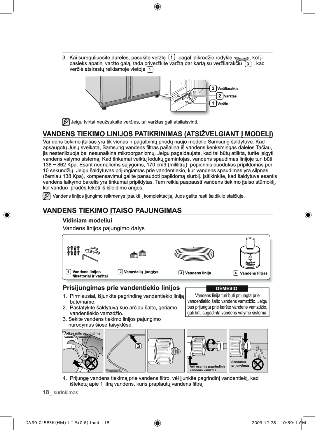 Samsung RSH1KLFB1/BWT, RSH1FTRS1/BWT, RSH1FTIS1/BWT, RSH1FTBP1/BWT manual DA99-01583KHM-LT-50.6.indd 2009.12.28 10391 AM 