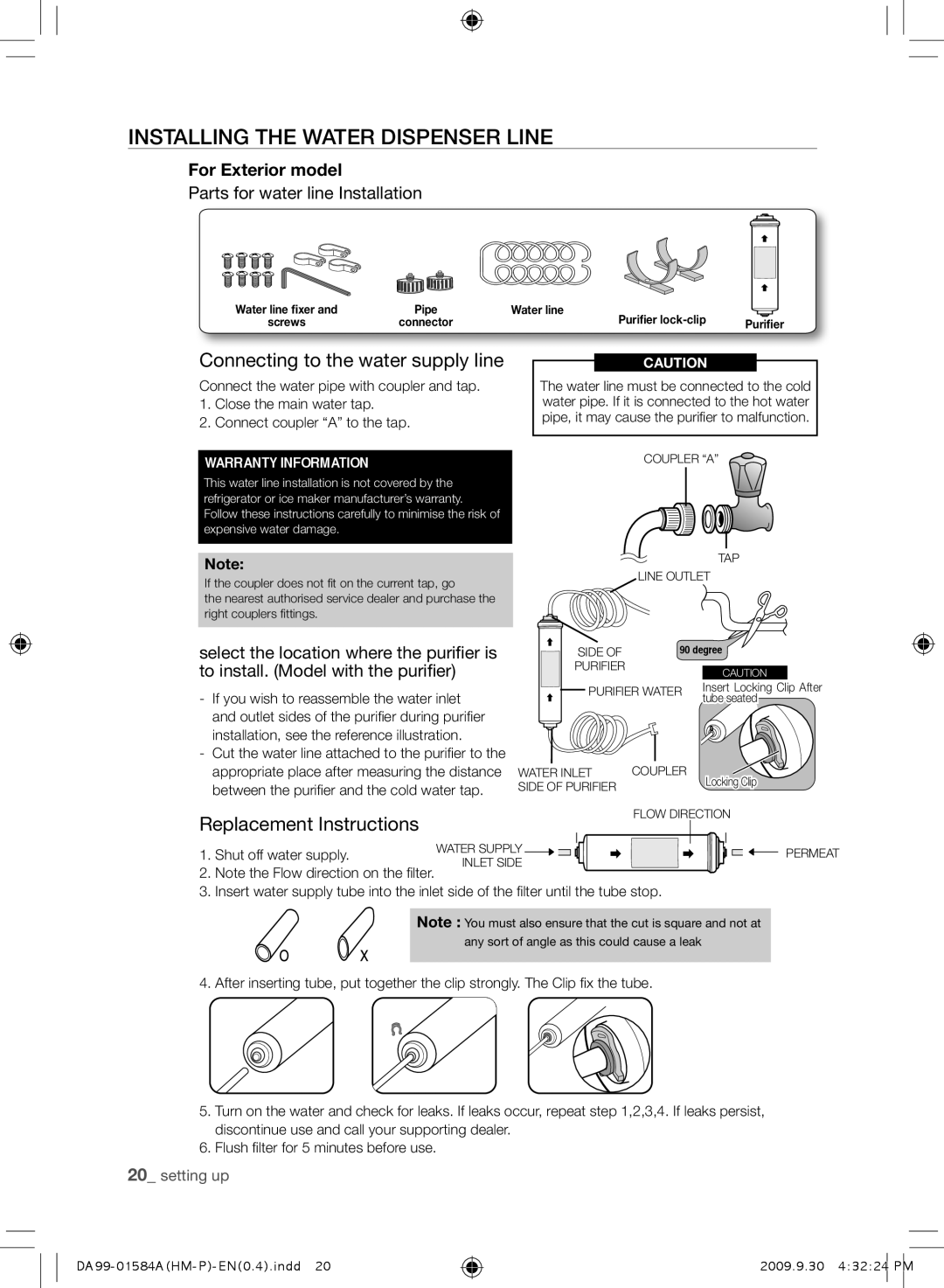 Samsung RSH1KLMRA/XSV, RSH1NTPE1/XSV, RSH1KLAW1/XTL, RSH1KLMR1/XSV manual Replacement Instructions, For Exterior model 