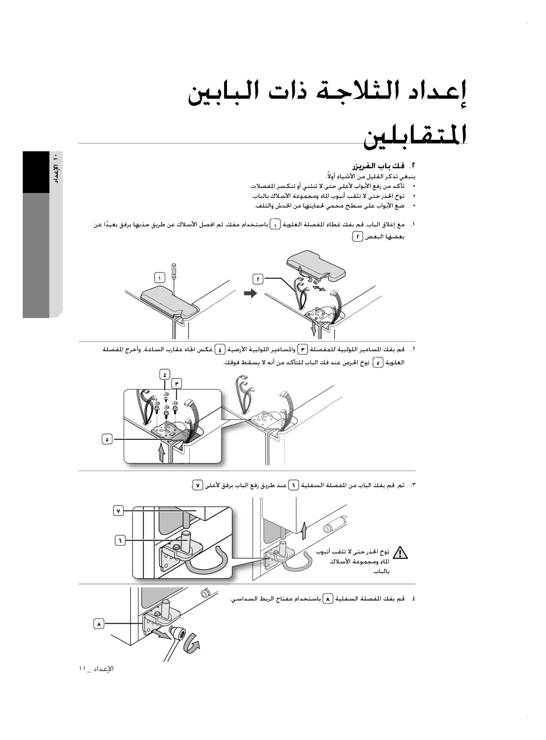 Samsung RSH3FTPE1/JUM, RSH1NTSW1/ZAM, RSH3FTPE1/MTR manual رزيرفلا باب كف, ًلاوأ ءايشلأا نم ليلقلا ركذت يغبني 