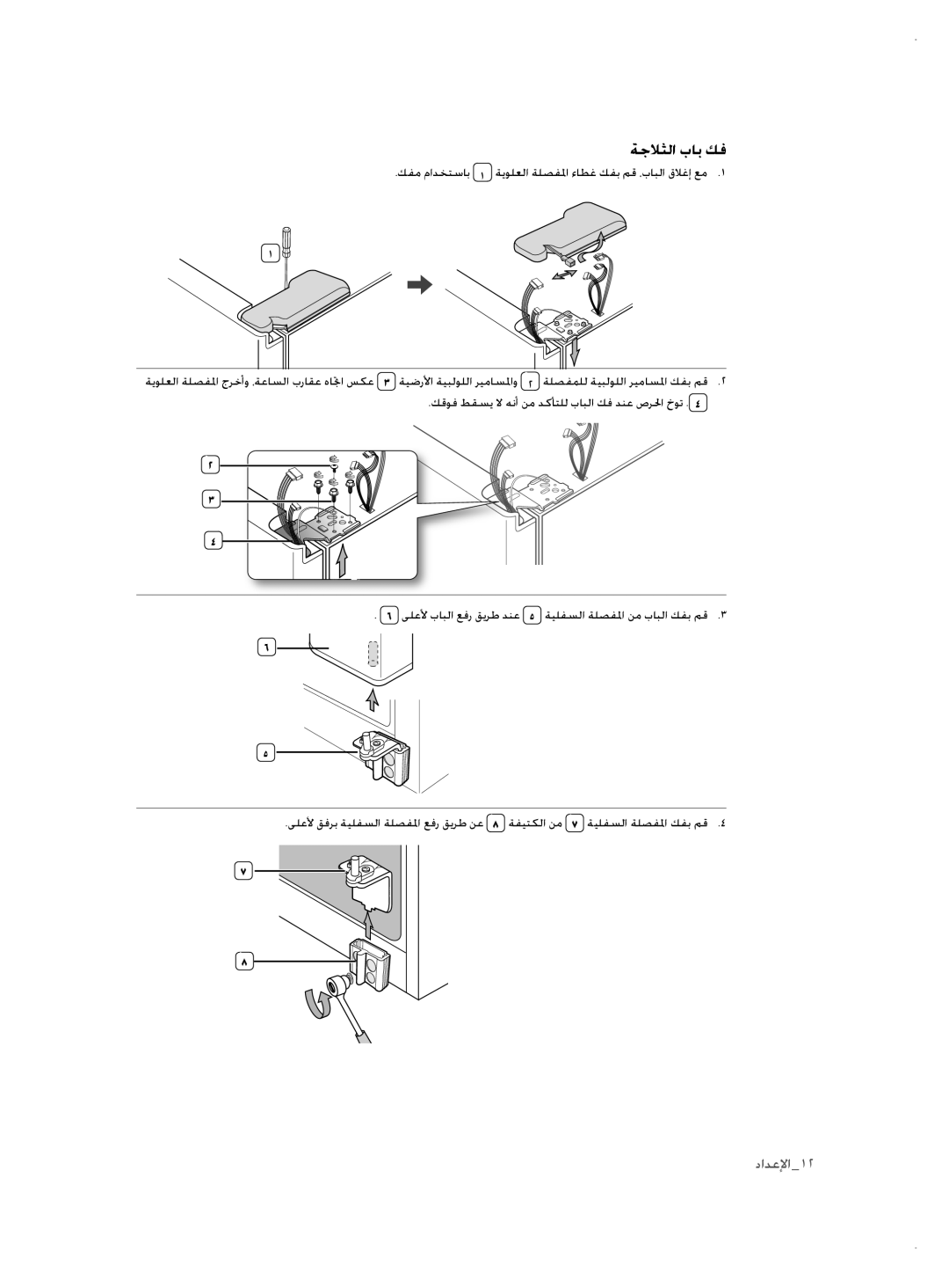 Samsung RSH1NTSW1/ZAM, RSH3FTPE1/MTR, RSH3FTPE1/JUM manual ةجلاثلا باب كف 