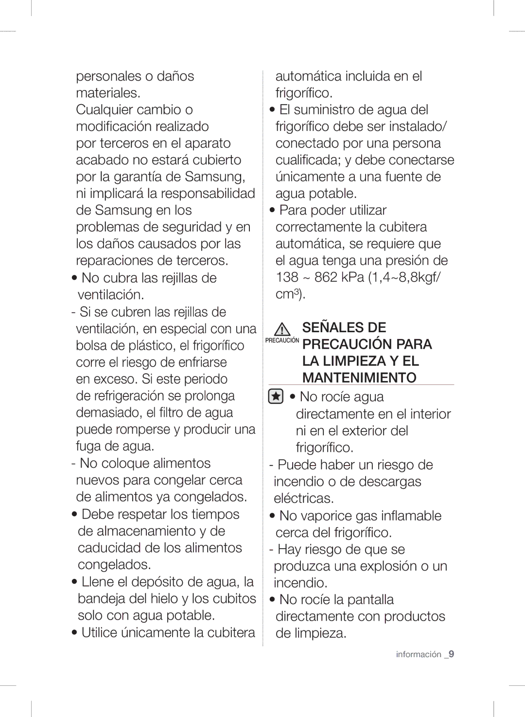 Samsung RSH7PNRS1/XES, RSH7UNPN1/XES, RSH7PNBP1/XES, RSH7UNRS1/XES manual Información 