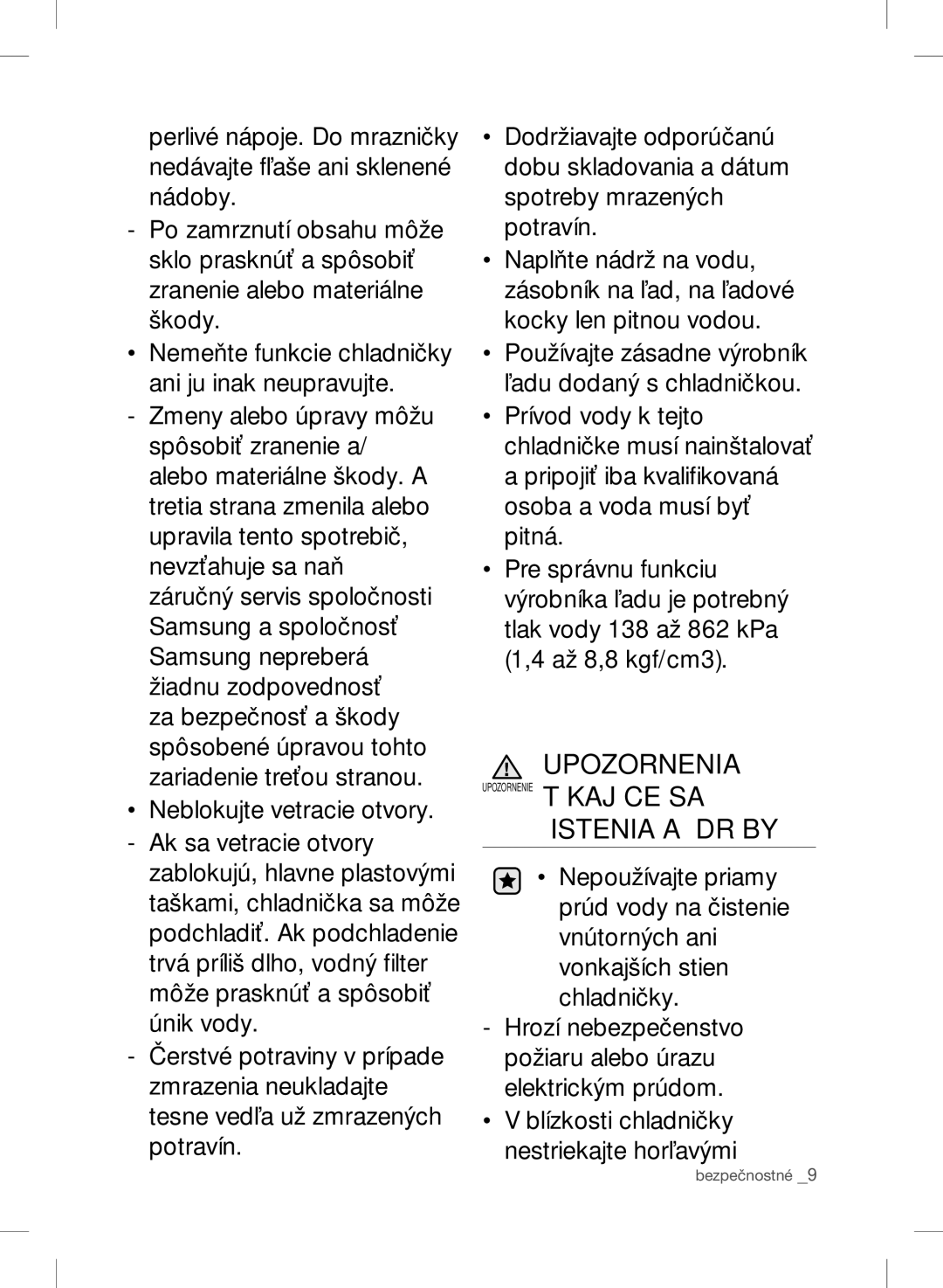 Samsung RSH7PNPN1/XEO, RSH7ZNRS1/XEO, RSH7UNBP1/XEO manual Čistenia a Údržby 