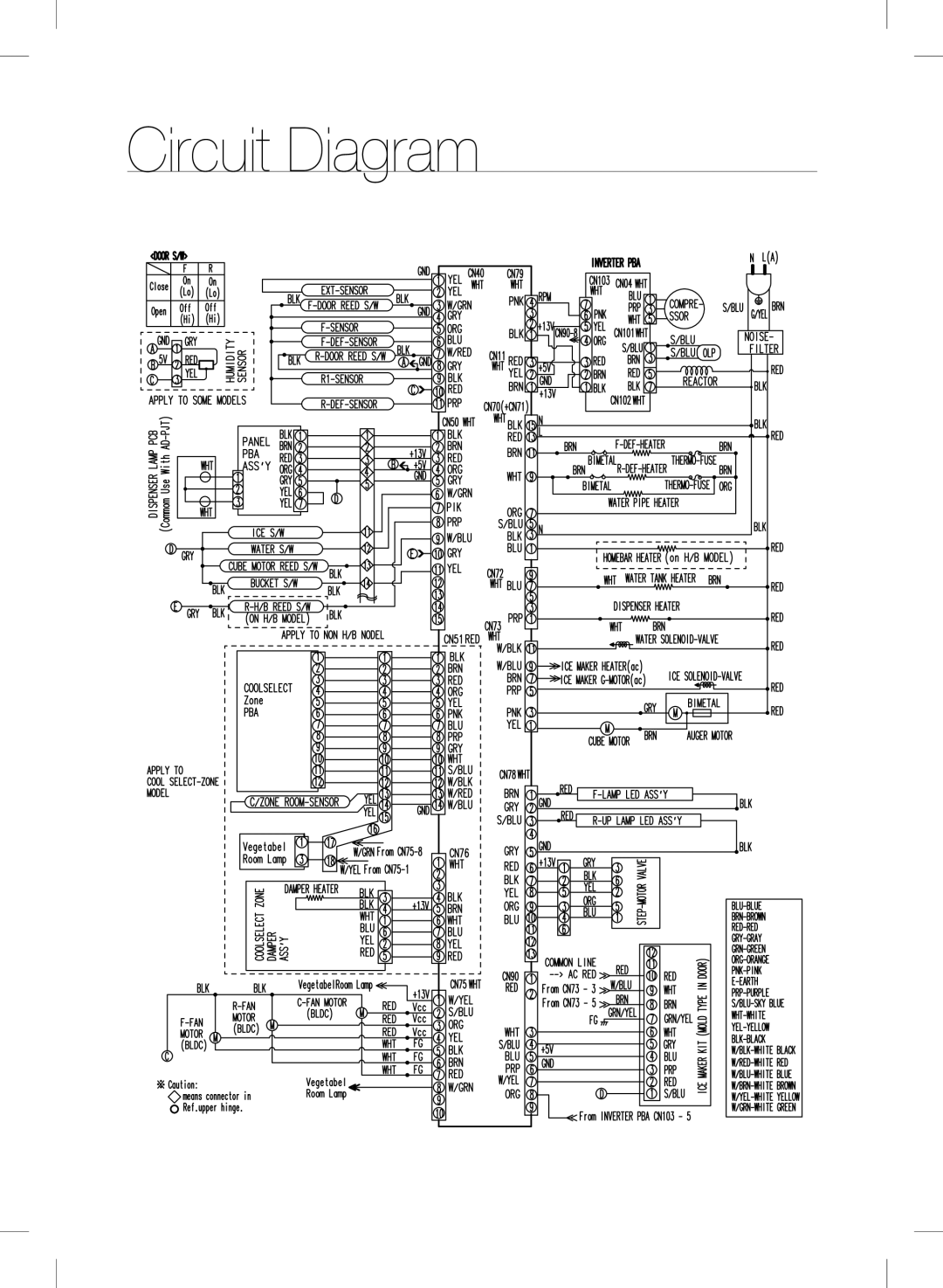 Samsung RSH7PNPN1/XEO, RSH7ZNRS1/XEO, RSH7UNBP1/XEO manual Circuit Diagram 