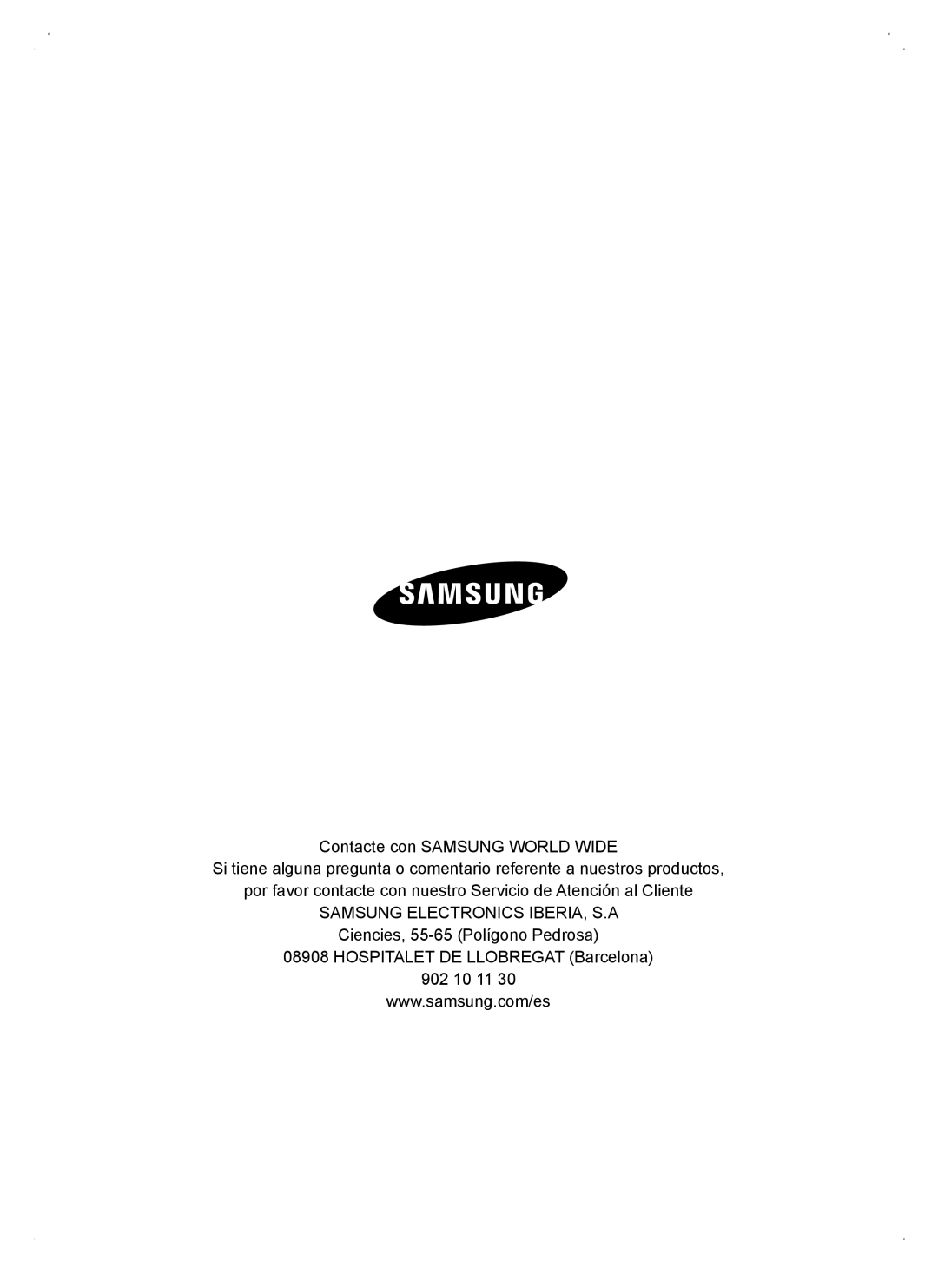 Samsung RSJ1JURS1/XES, RSJ1KURS1/XES, RSJ1KURS1/XEP, RSJ1KERS1/XEH, RSJ1KERS1/XES manual Samsung Electronics IBERIA, S.A 