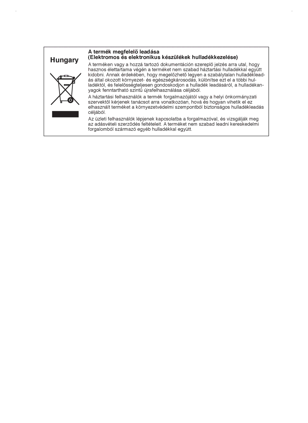 Samsung RSJ1KERS1/SWS, RSJ1KERS1/XEH, RSJ1KERS1/XAG, RSJ1KERS1/XEO manual Hungary 