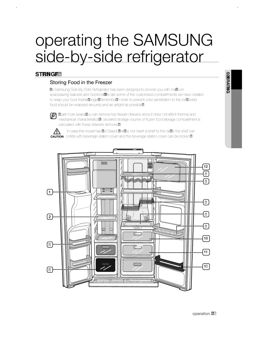 Samsung RSJ1ZERS1/XEH, RSJ1KERS1/XEH, RSJ1KERS1/XAG, RSJ1KERS1/XEO, RSJ1KERS1/SWS Storing fooD, Storing Food in the Freezer 