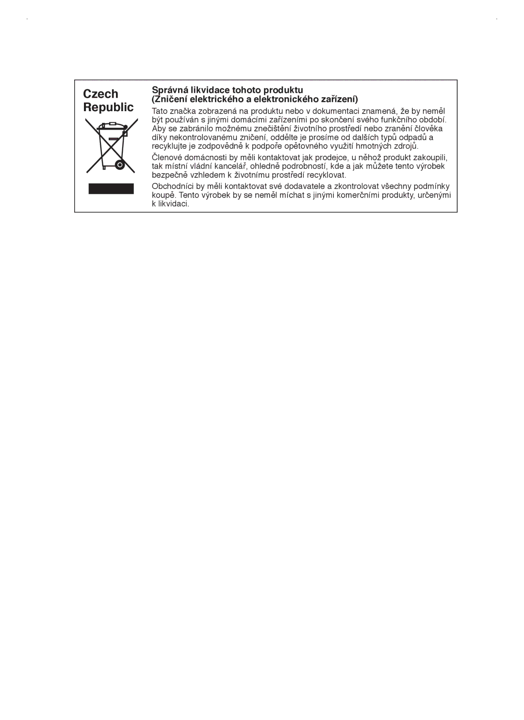 Samsung RSJ1KERS1/XAG, RSJ1KERS1/XEH manual Czech Republic 