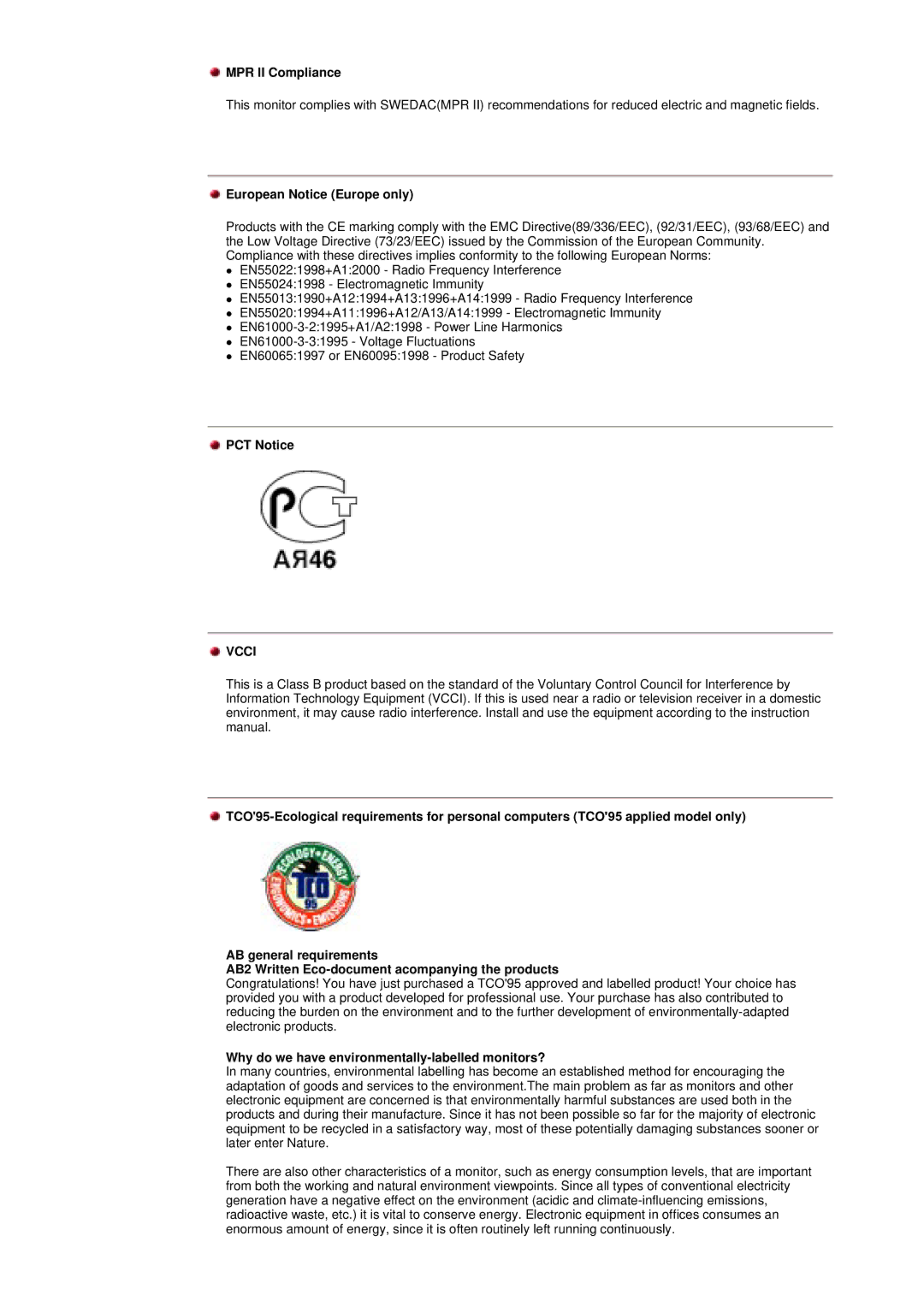 Samsung RT15ASSS/EDC, RT15ASSST/EDC, RT17ASSST/EDC manual MPR II Compliance, European Notice Europe only, PCT Notice 