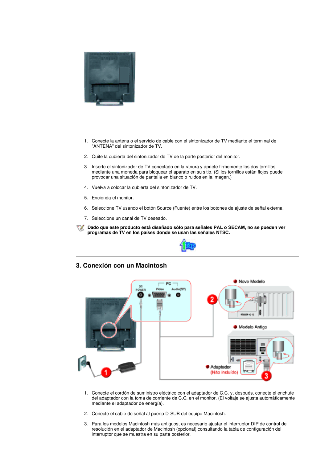 Samsung RT17ASSST/EDC, RT15ASSST/EDC manual Conexión con un Macintosh 