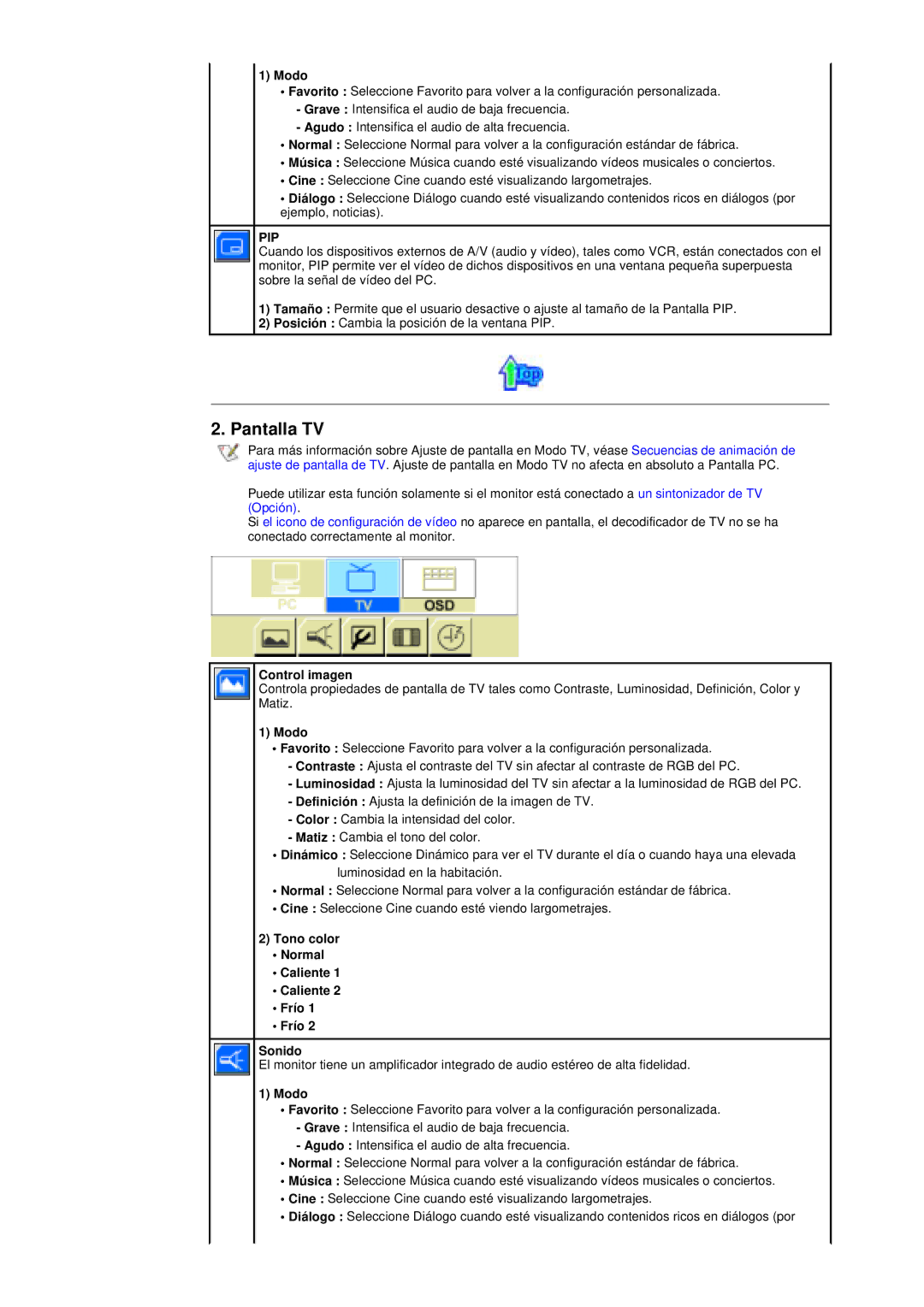 Samsung RT17ASSST/EDC, RT15ASSST/EDC manual Pantalla TV 