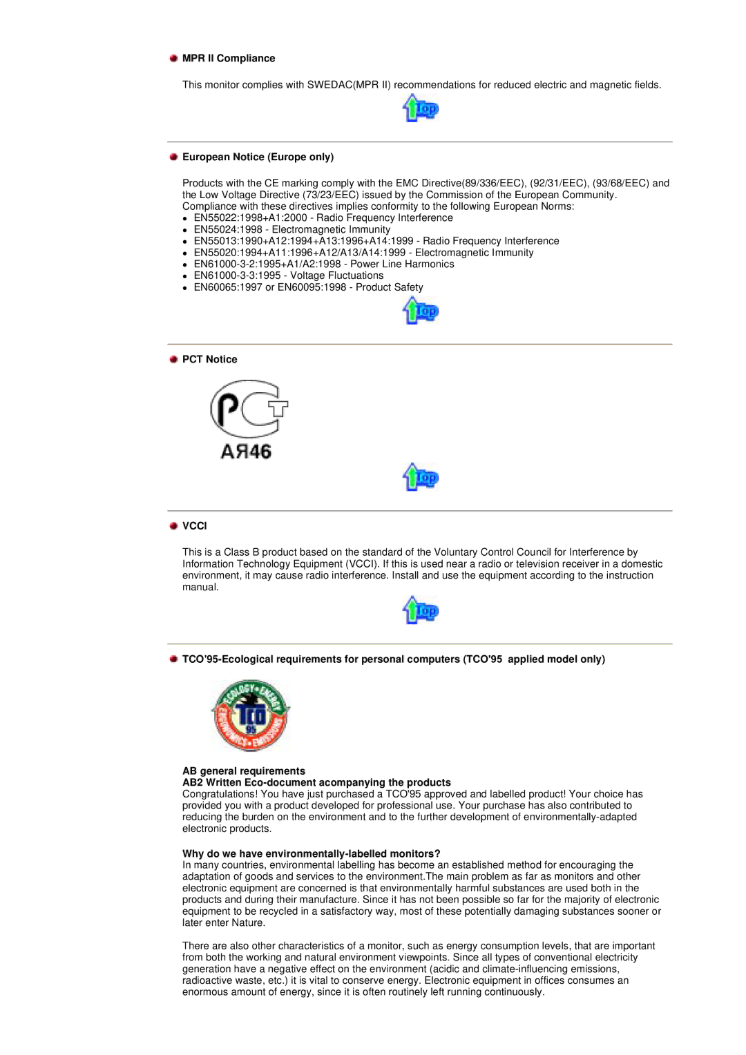 Samsung RT15ASSST/EDC, RT17ASSST/EDC manual MPR II Compliance, European Notice Europe only, PCT Notice 