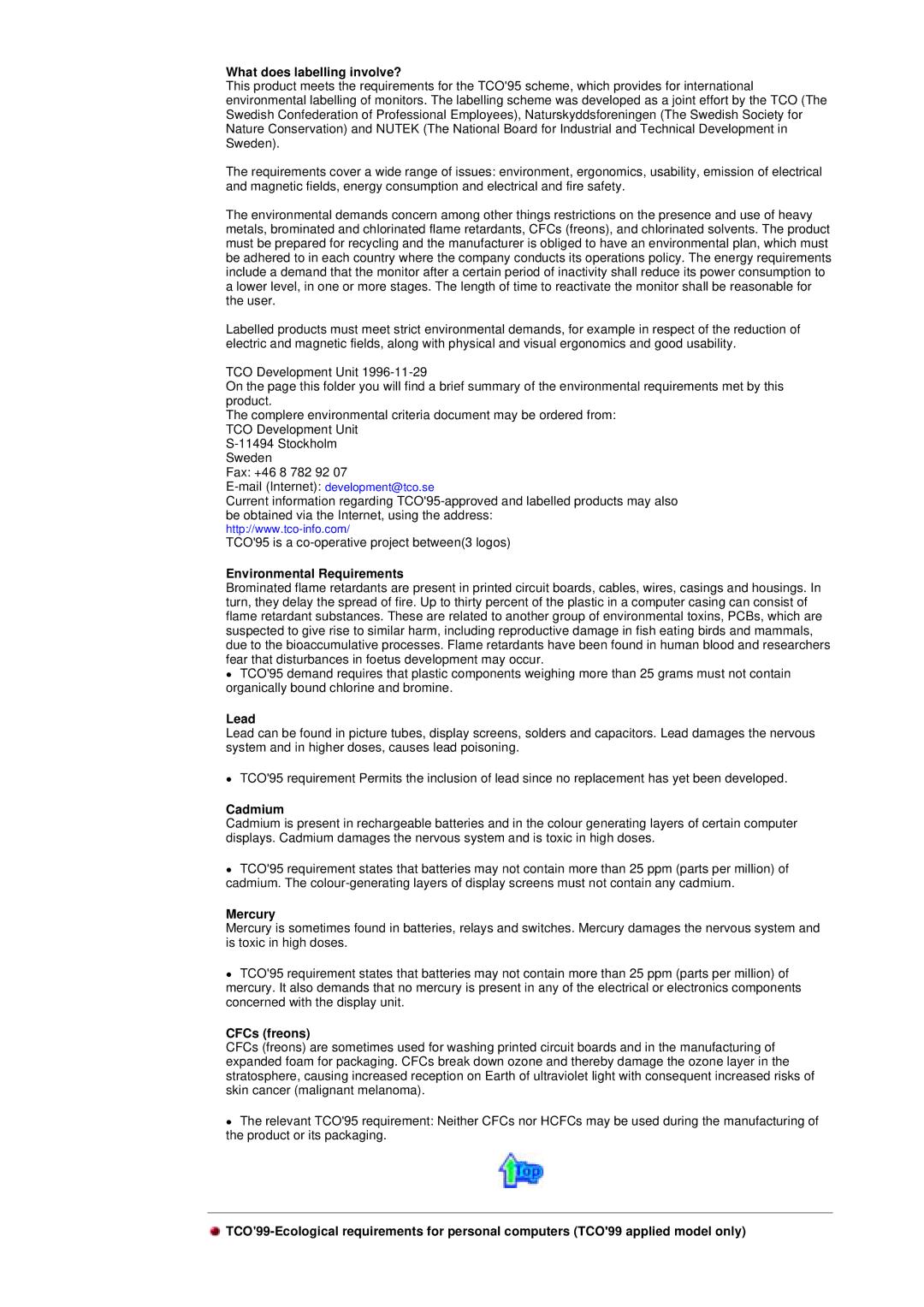 Samsung RT17ASSST/EDC manual What does labelling involve?, Environmental Requirements, Lead, Cadmium, Mercury, CFCs freons 