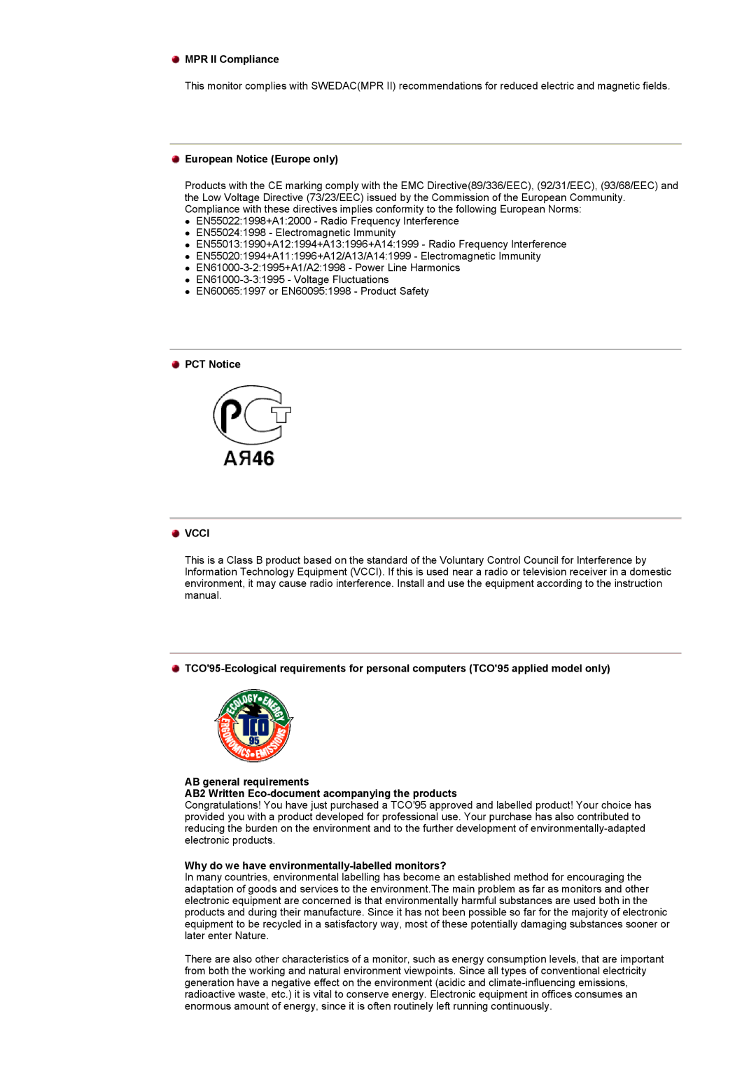 Samsung RT17ASSST/EDC, RT15ASSST/EDC manual MPR II Compliance, European Notice Europe only, PCT Notice 