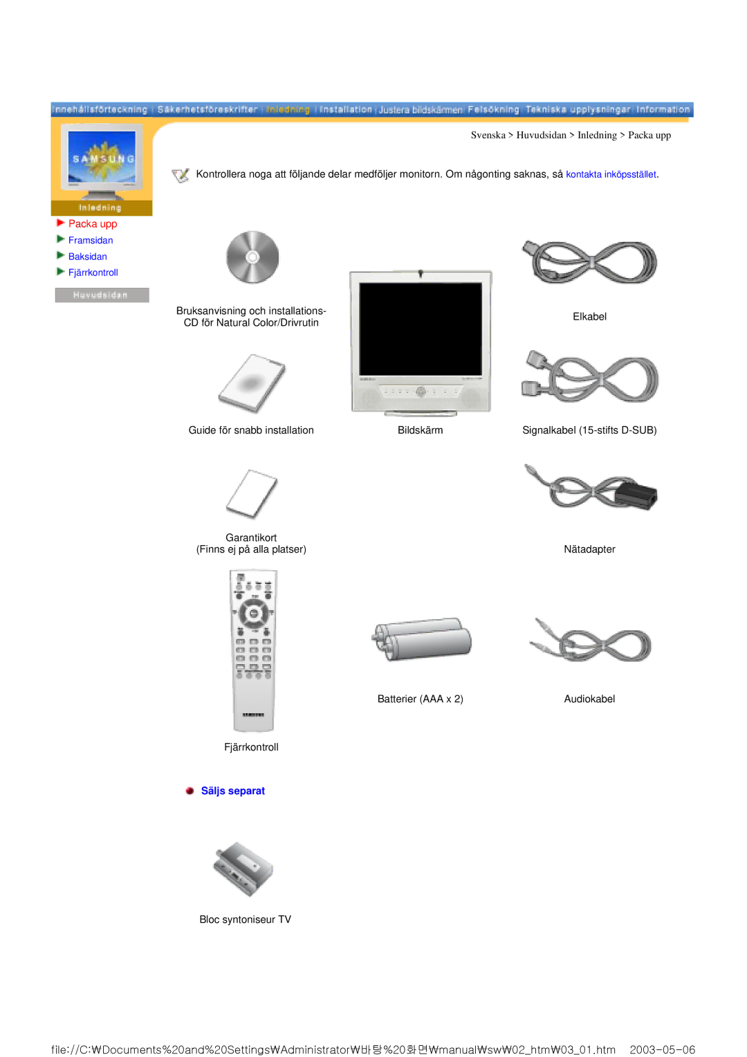 Samsung RT17ASSST/EDC, RT15ASSST/EDC manual Packa upp 