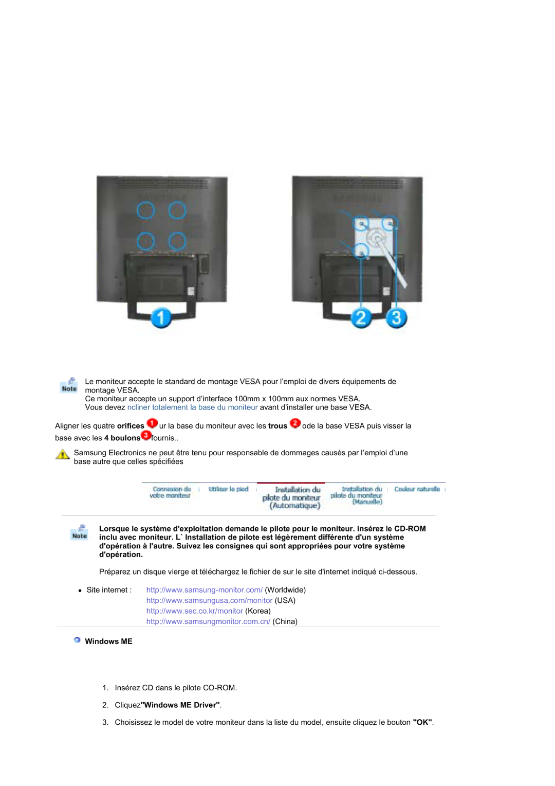 Samsung RT19FSSS/EDC manual CliquezWindows ME Driver 