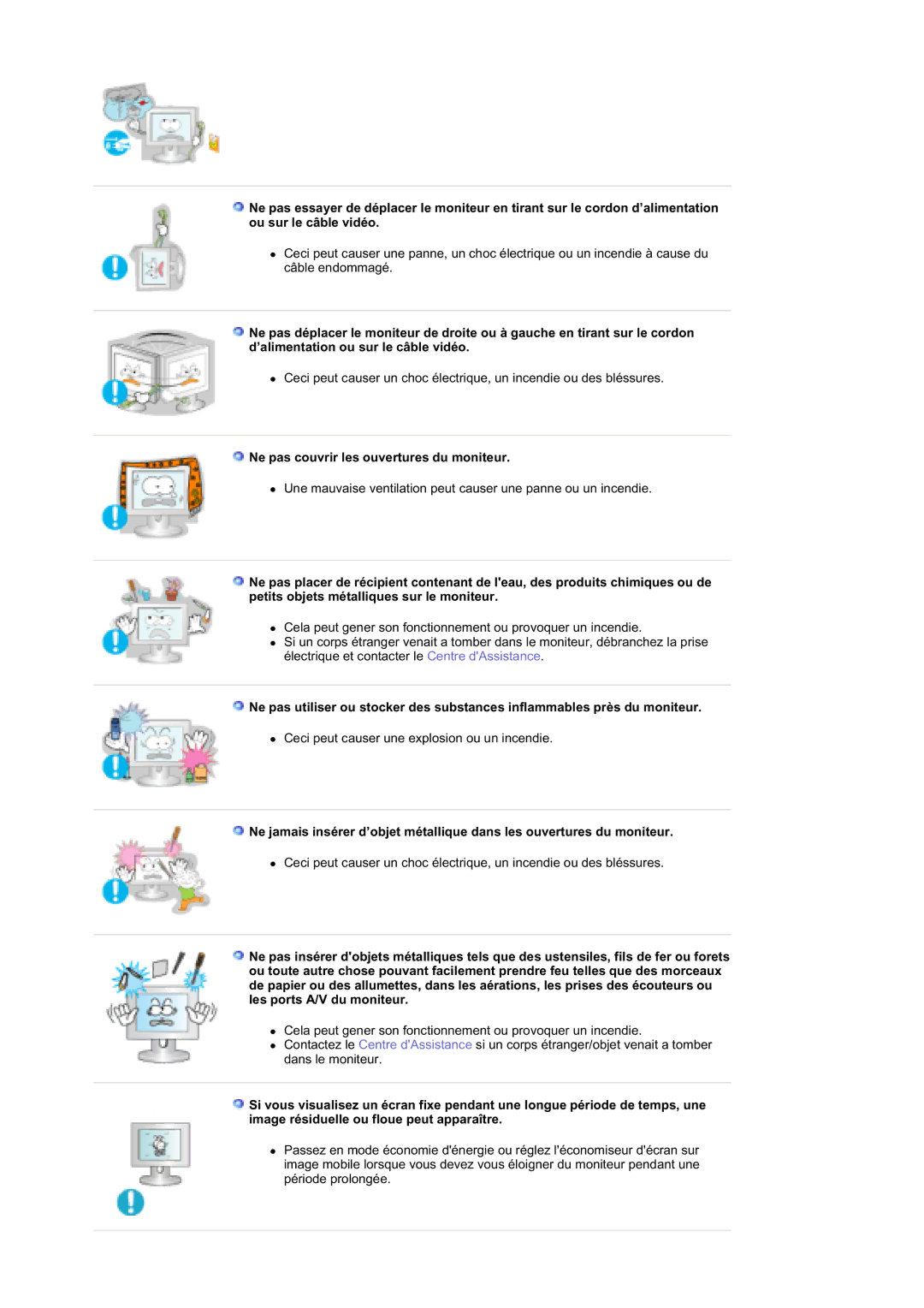 Samsung RT19FSSS/EDC manual Ne pas couvrir les ouvertures du moniteur 