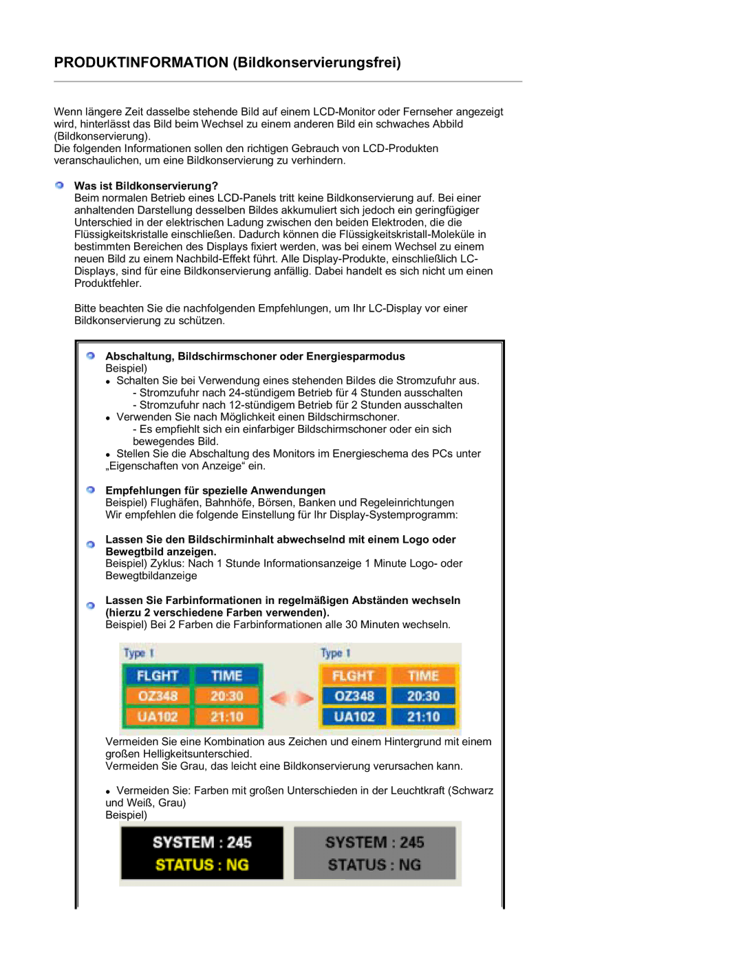 Samsung RT19FSSS/EDC manual Was ist Bildkonservierung?, Abschaltung, Bildschirmschoner oder Energiesparmodus 