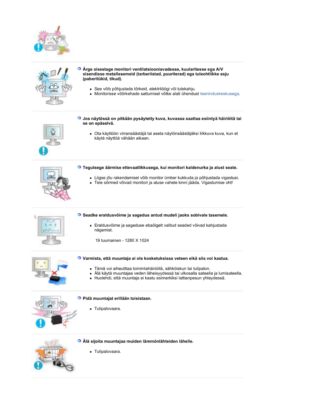 Samsung RT19FSSS/EDC manual Pidä muuntajat erillään toisistaan, Älä sijoita muuntajaa muiden lämmönlähteiden lähelle 