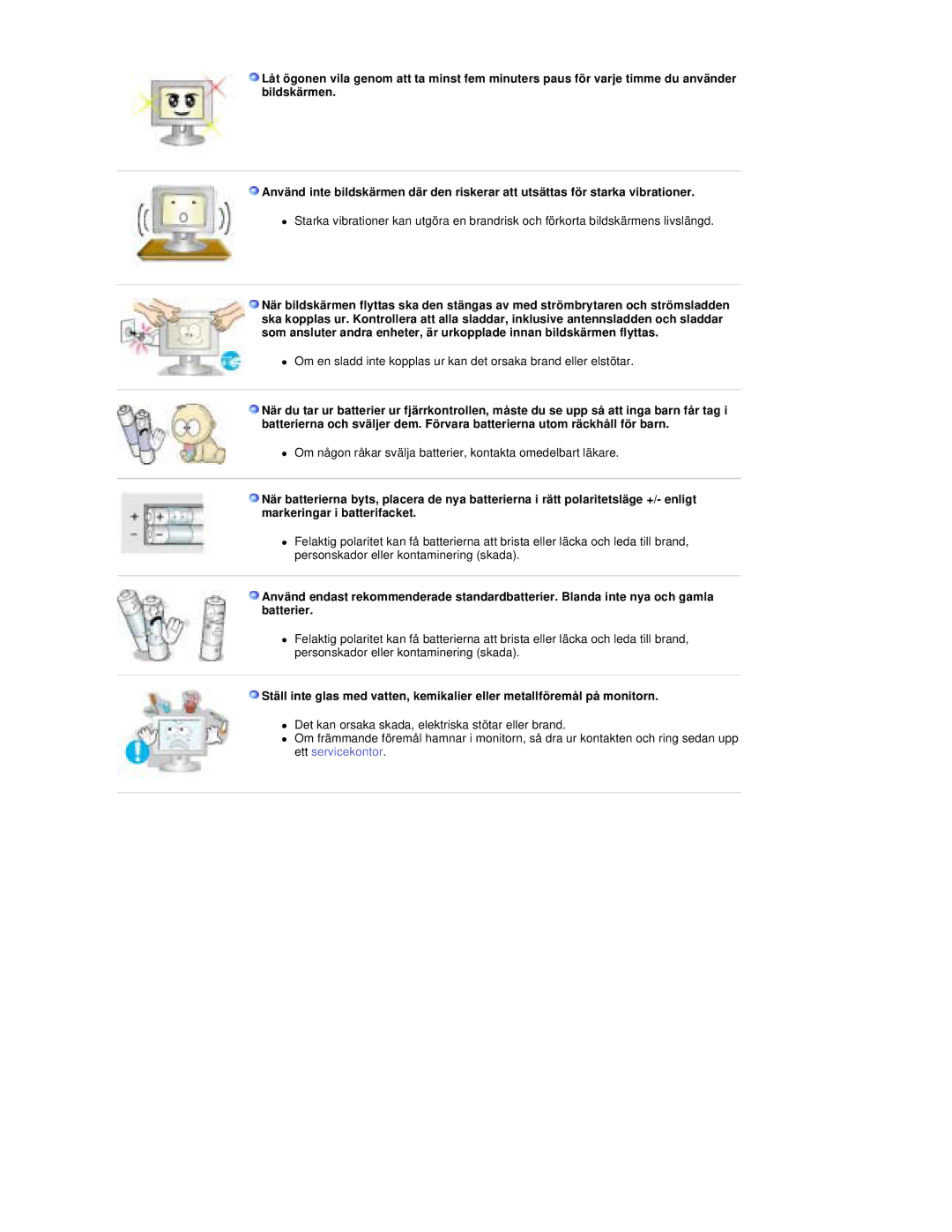 Samsung RT19FSSS/EDC manual Om någon råkar svälja batterier, kontakta omedelbart läkare 