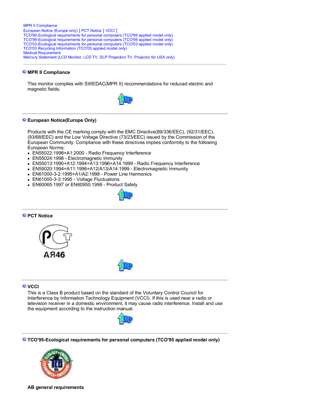 Samsung RT19FSSS/EDC manual MPR II Compliance, European NoticeEurope Only, PCT Notice 