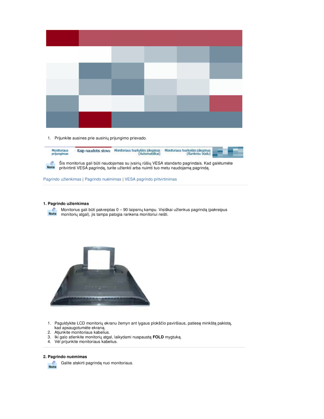 Samsung RT19FSSS/EDC manual Pagrindo užlenkimas, Pagrindo nuơmimas 