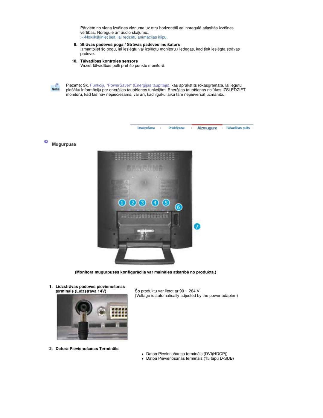 Samsung RT19FSSS/EDC manual Mugurpuse, Datora Pievienošanas TerminƗls 