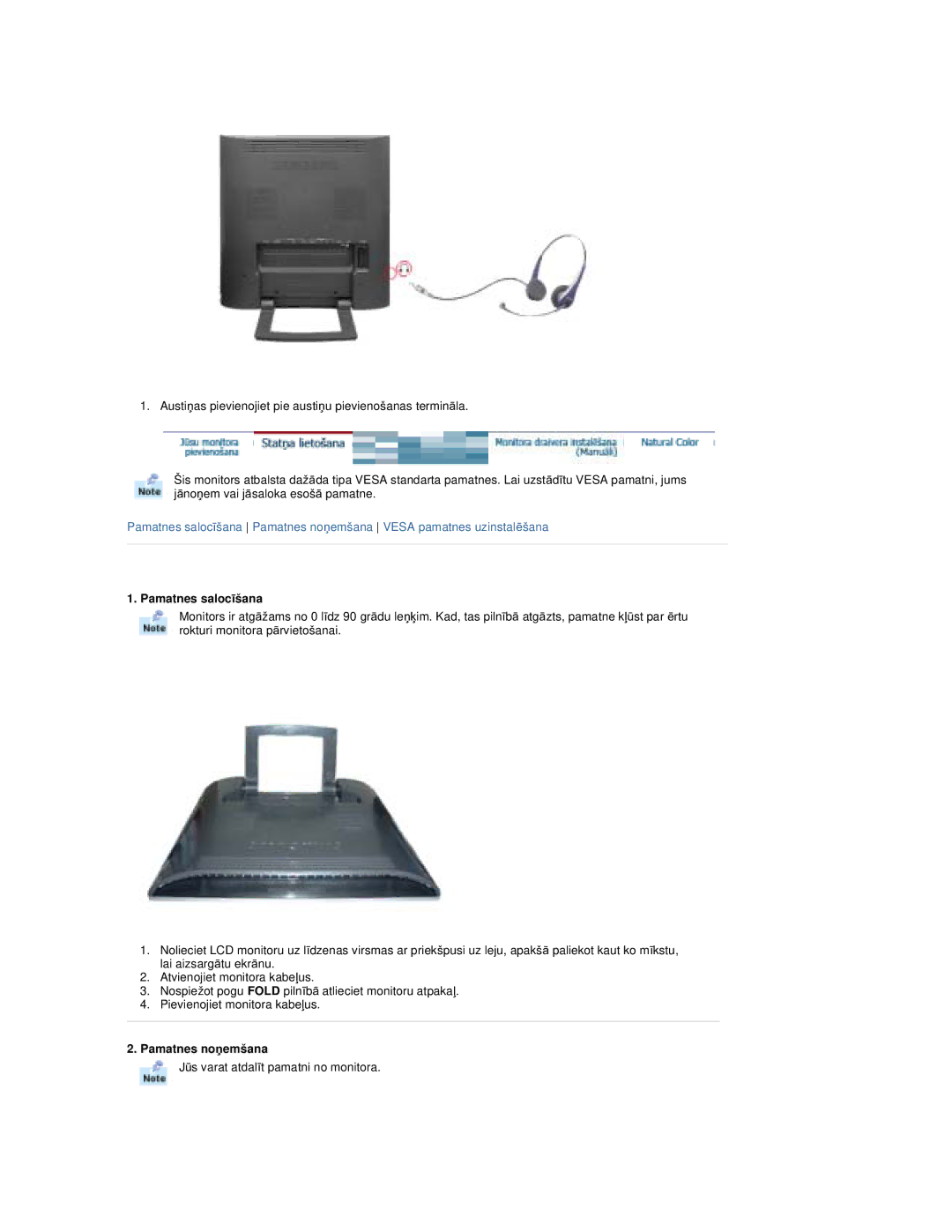 Samsung RT19FSSS/EDC manual Pamatnes salocƯšana, Pamatnes noƼemšana 