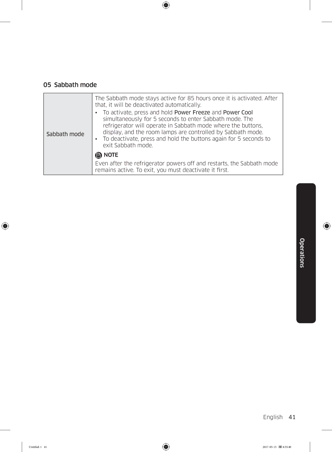 Samsung RT21M6211SR/ML manual Sabbath mode 