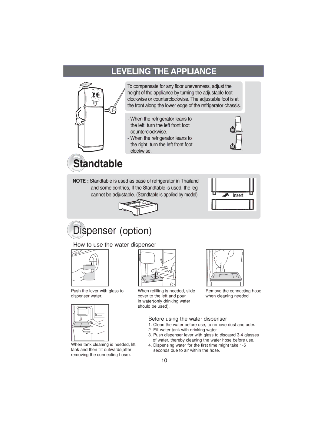 Samsung RT22DASW1/XEH, RT22DASS1/XEH, RT25DASW1/XEH, RT25DASS1/XEH manual Dispenseroption 