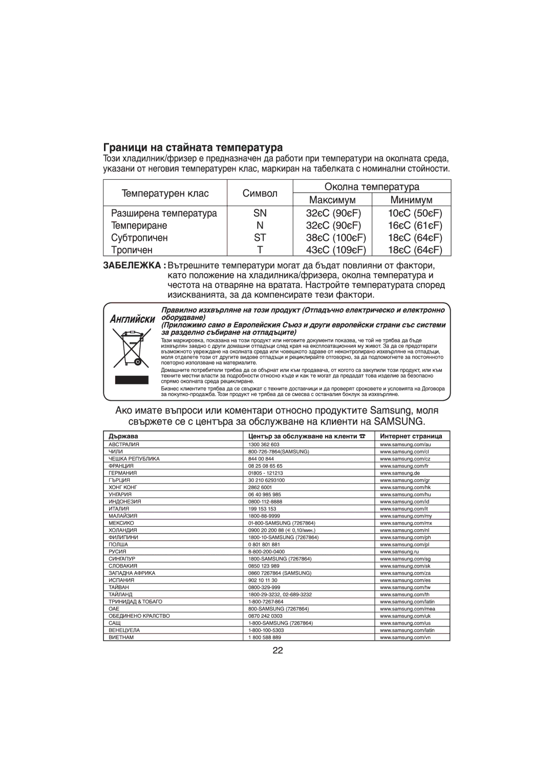 Samsung RT25SASS2/XEH, RT22SASS2/XEH, RT22SASW2/XEH manual 