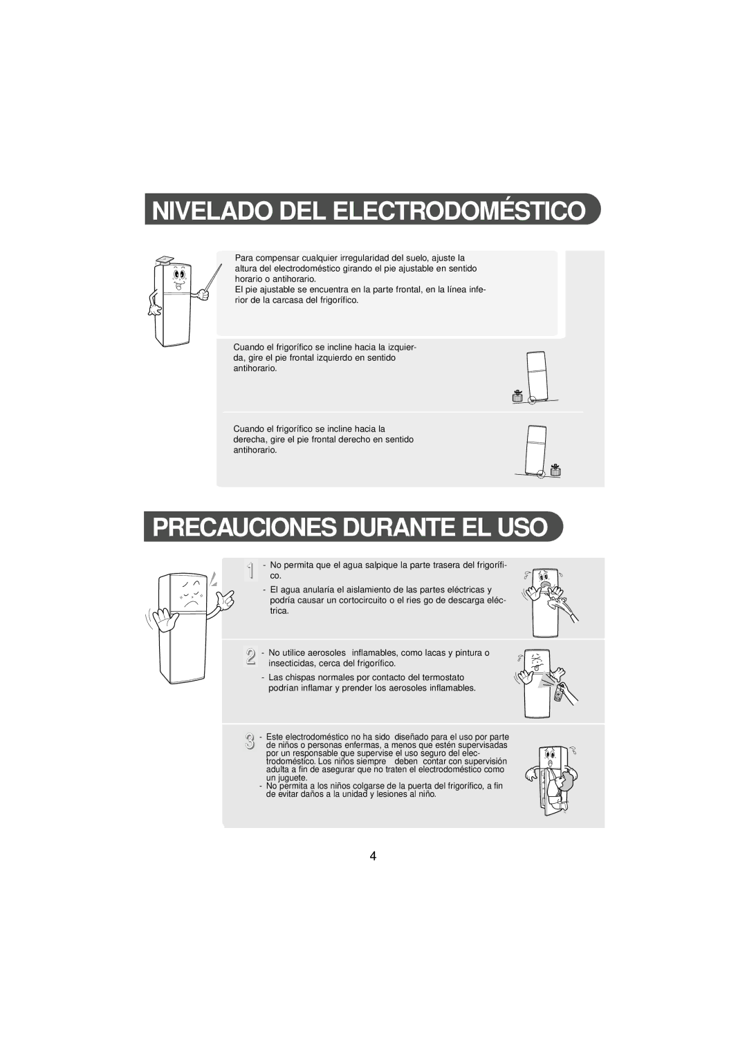 Samsung RT24MHSW1/XEP, RT24MGSW1/AFK manual Nivelado DEL Electrodoméstico 